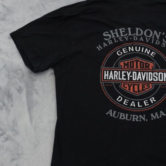 Harley Davidson Shirt Mens L Black It's Why We Ride Short Sleeve Tee Auburn MA - Picture 12 of 14